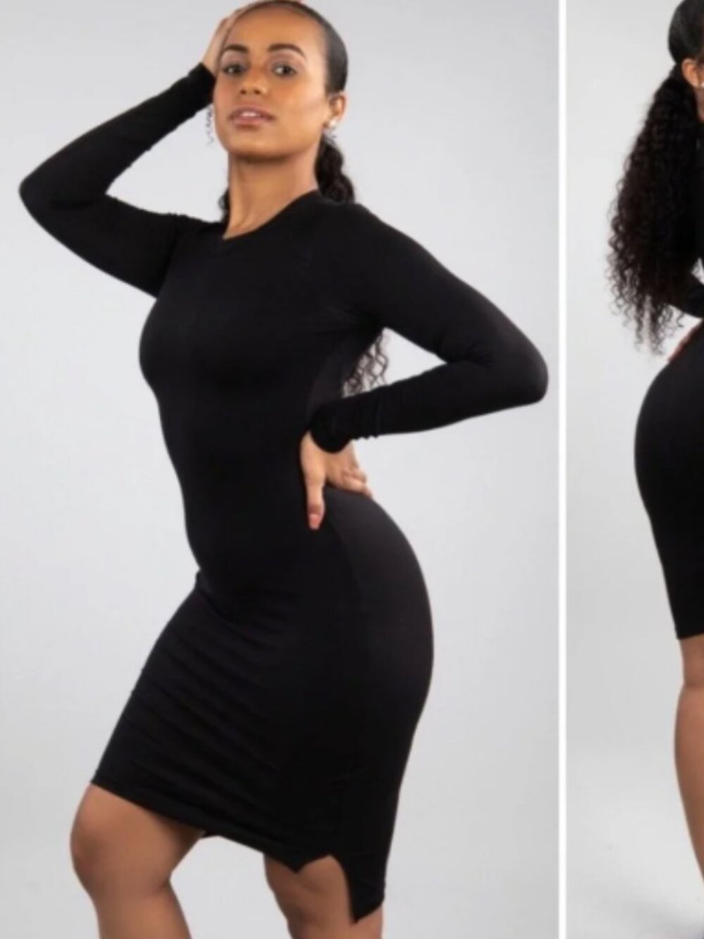 BuffBunny Black Athleisure Compression Bodycon‎ Dress - Size Medium